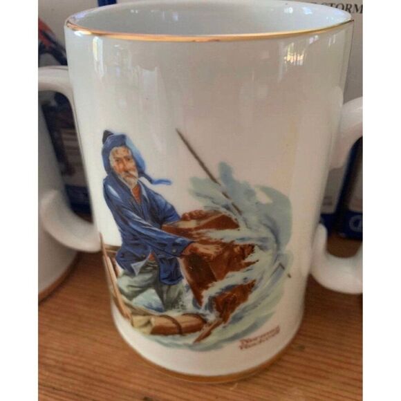 Norman Rockwell coffee cups Seafarers Collection Long John Silver's Porcelain Ta - Picture 4 of 10